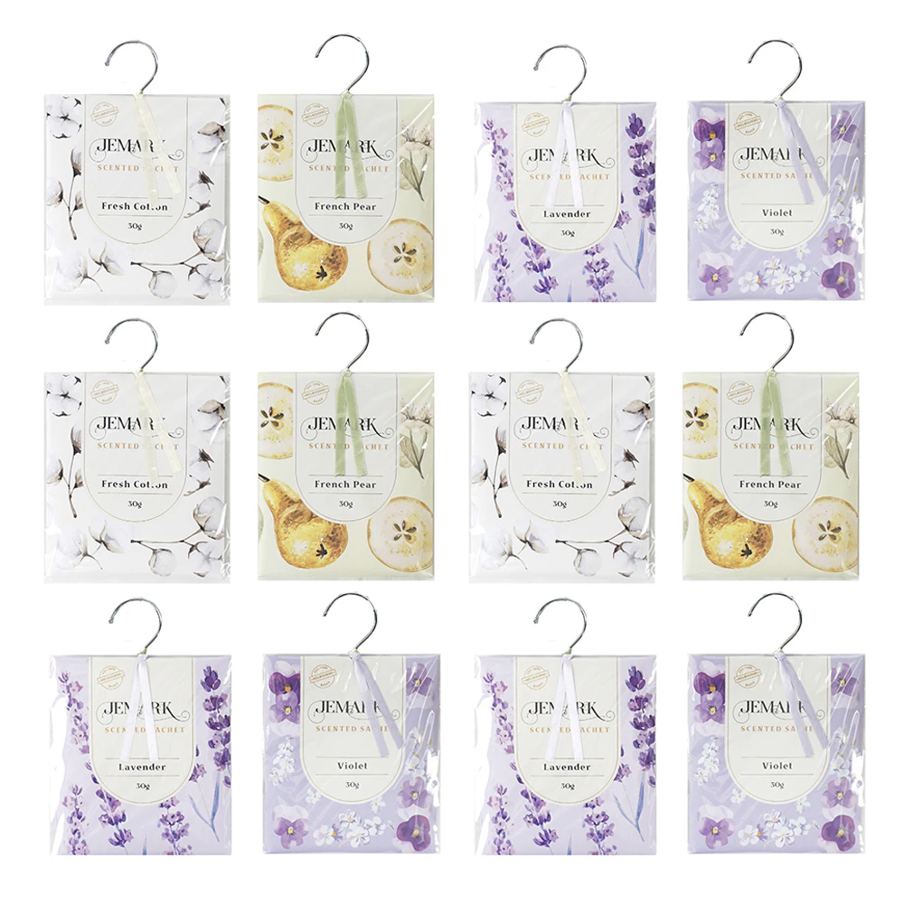 12x Jemark Fragrance Sachet Hanger 30G Assorted Fragrances Closet Clothes Set