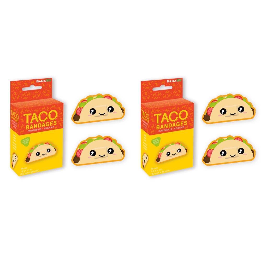 2x 18pc Gamago Taco Bandages Kids/Children First Aid Bandaid Wound Plaster 5cm