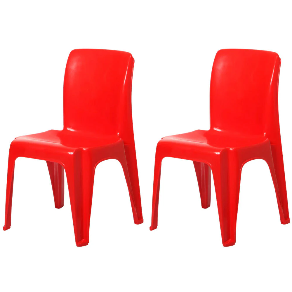 2x Tuff Play 53cm Tinker Chair Kids Plastic Furniture Indoor/Outdoor 2-6y Red