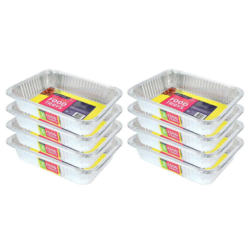 16pc Topchef Home Kitchen Medium Rect Disposable Aluminium Foil Barbecue Tray