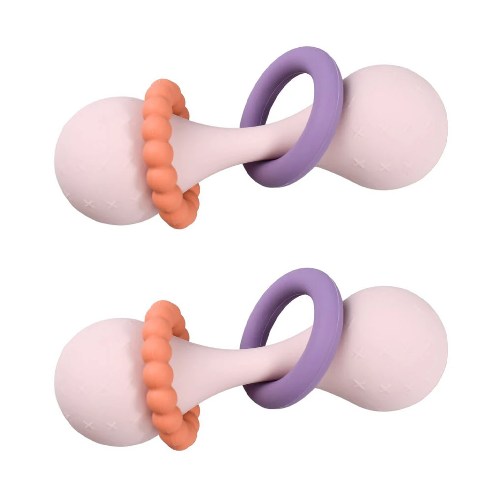 2x Koala Dream Silicone Sensory Maraca Ratttle Kids/Childrens Toy Pink 0M+