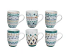 6pc Indie Ceramic 12cm Tea Mug w/ Handle Water Drinking Cup Drinkware Set