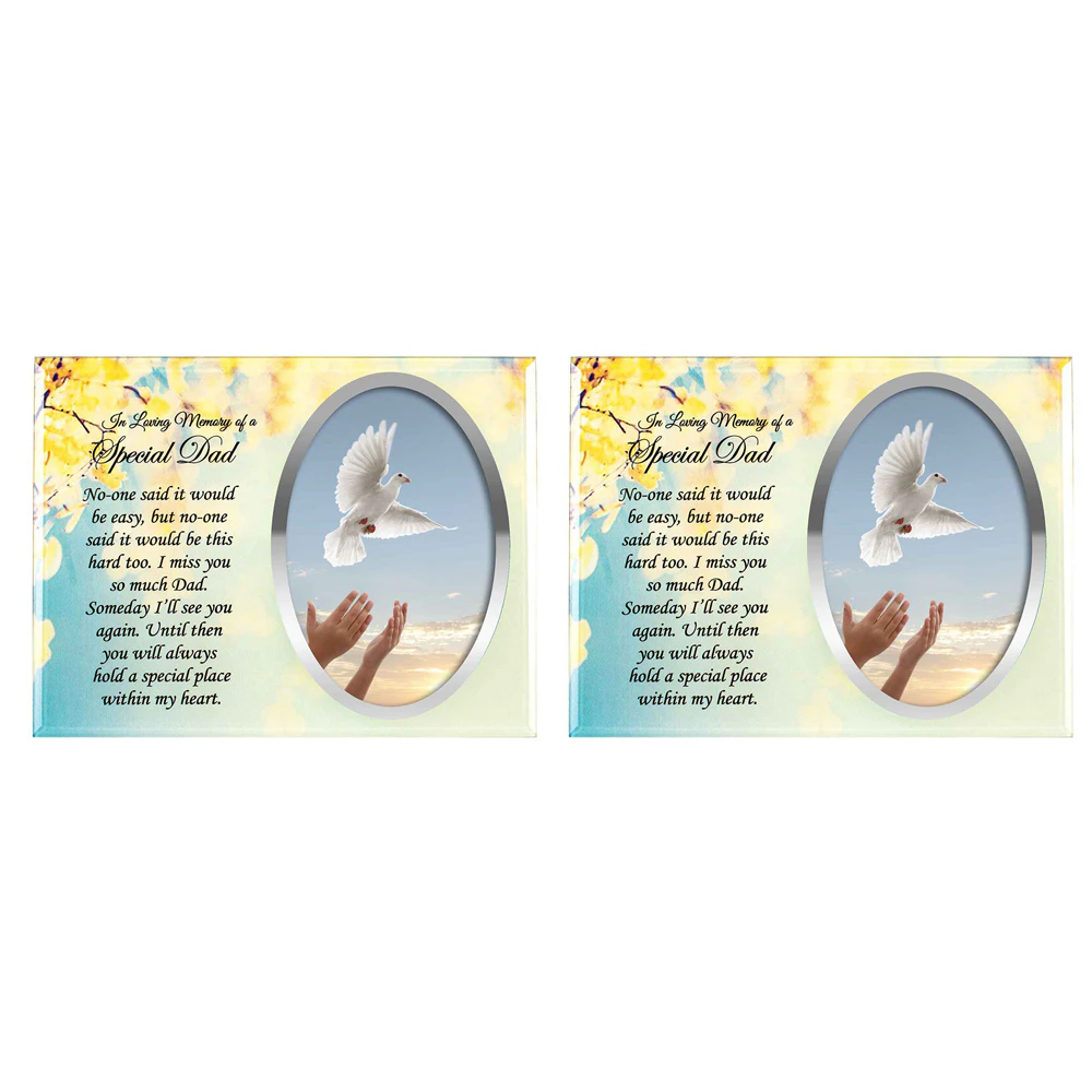 2PK Special Dad Rememberance Funeral Photo Frame 22x17cm Memorial Display Card