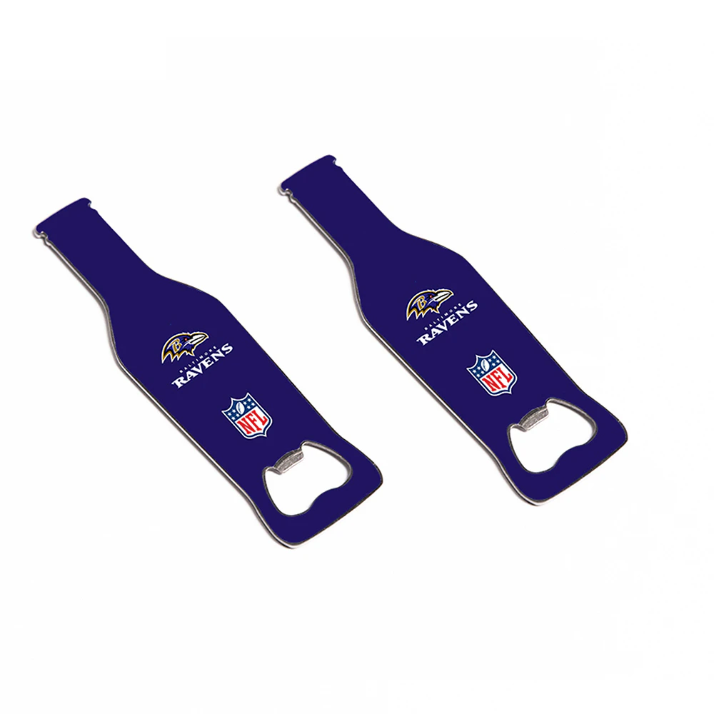 2x NFL Baltimore Ravens Bottle Opener 10cm Magnetic Beer/Soda Cap Remover  Tool