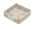 2x Ladelle Seagrass Woven Handcrafted Napkin/Serviette Holder/Rack 20x20cm White