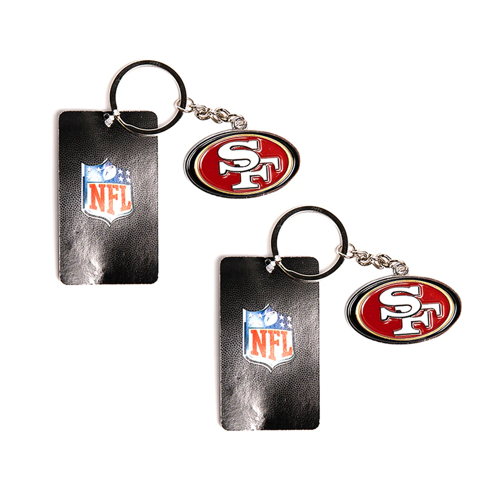 2x NFL San Francisco 49ers Keyring 4cm Steel Keychain Backpack Bags Accessory