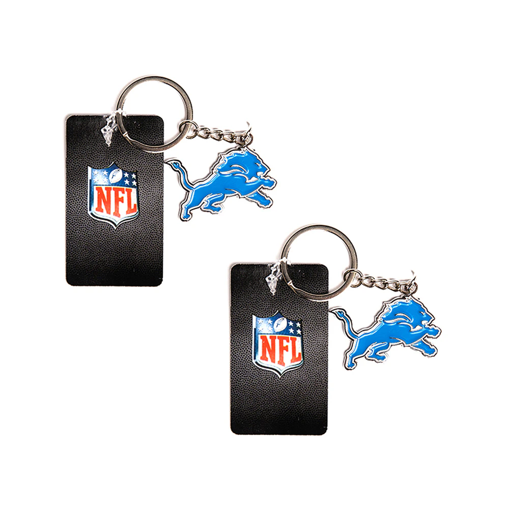 2x NFL Detroit Lions Keyring 4cm Steel Keychain Holder Backpack Bags Accessory