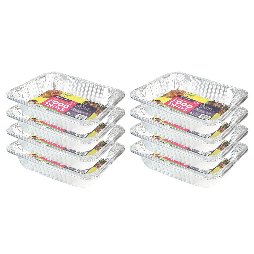 24pc Topchef Home Kitchen Large Rect Disposable Aluminium Foil Barbecue Trays