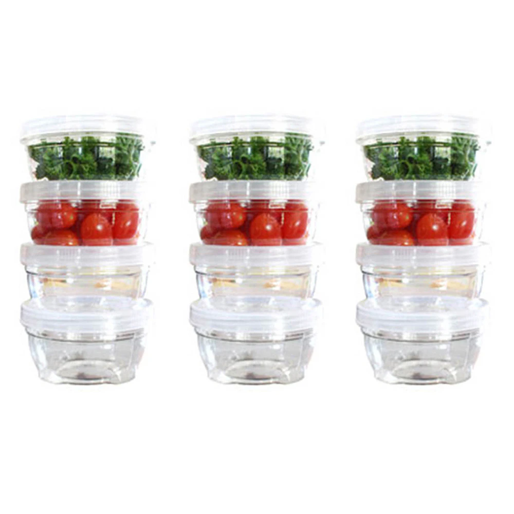 3x 4pc Urban Kitchen 180ml Plastic Containers Twist Stackable Food Storage CLR