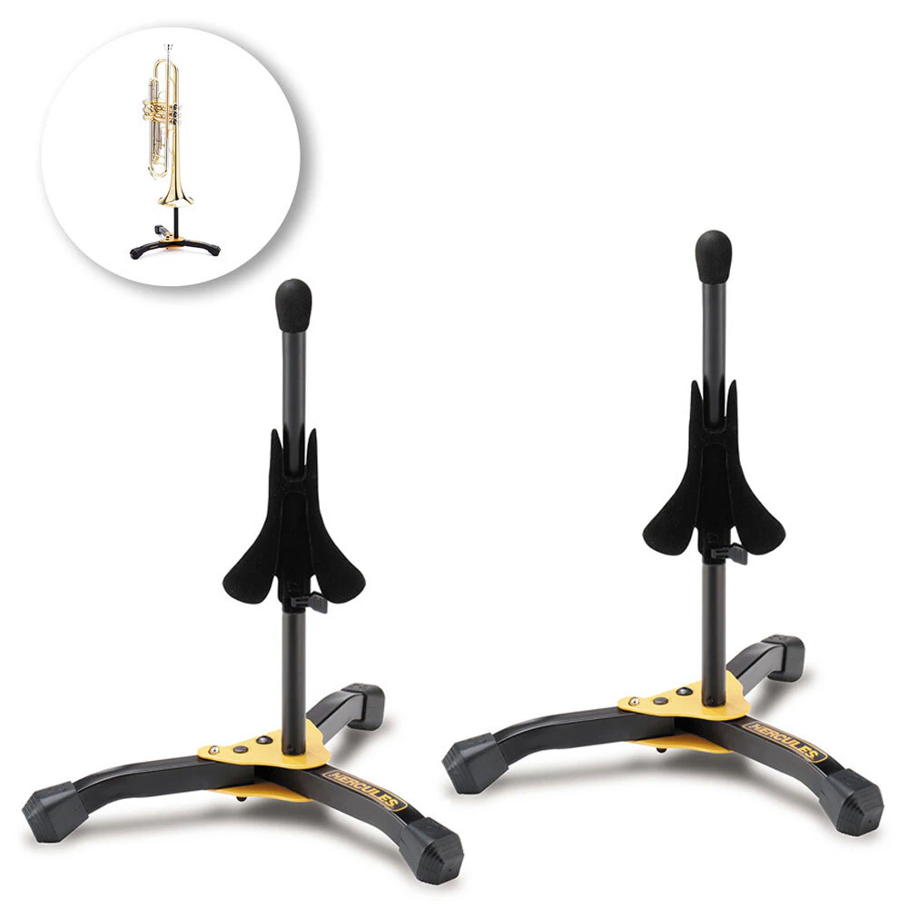 2x Hercules DS510BB Musical Instrument Trumpet/Cornet Stand/Holder w/ Velvet Peg