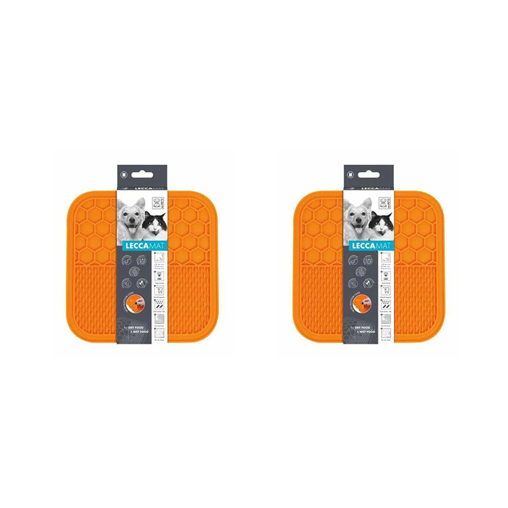 2x M-Pets Lecca 21cm Mat Cat/Dog Pet Pad Rug Comfort Pad Warmer MED Orange