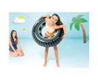 4x Intex Giant Tire 91cm Inflatable Pool Swimming Float Tube Round Kids 9+ Black