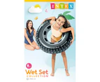 4x Intex Giant Tire 91cm Inflatable Pool Swimming Float Tube Round Kids 9+ Black