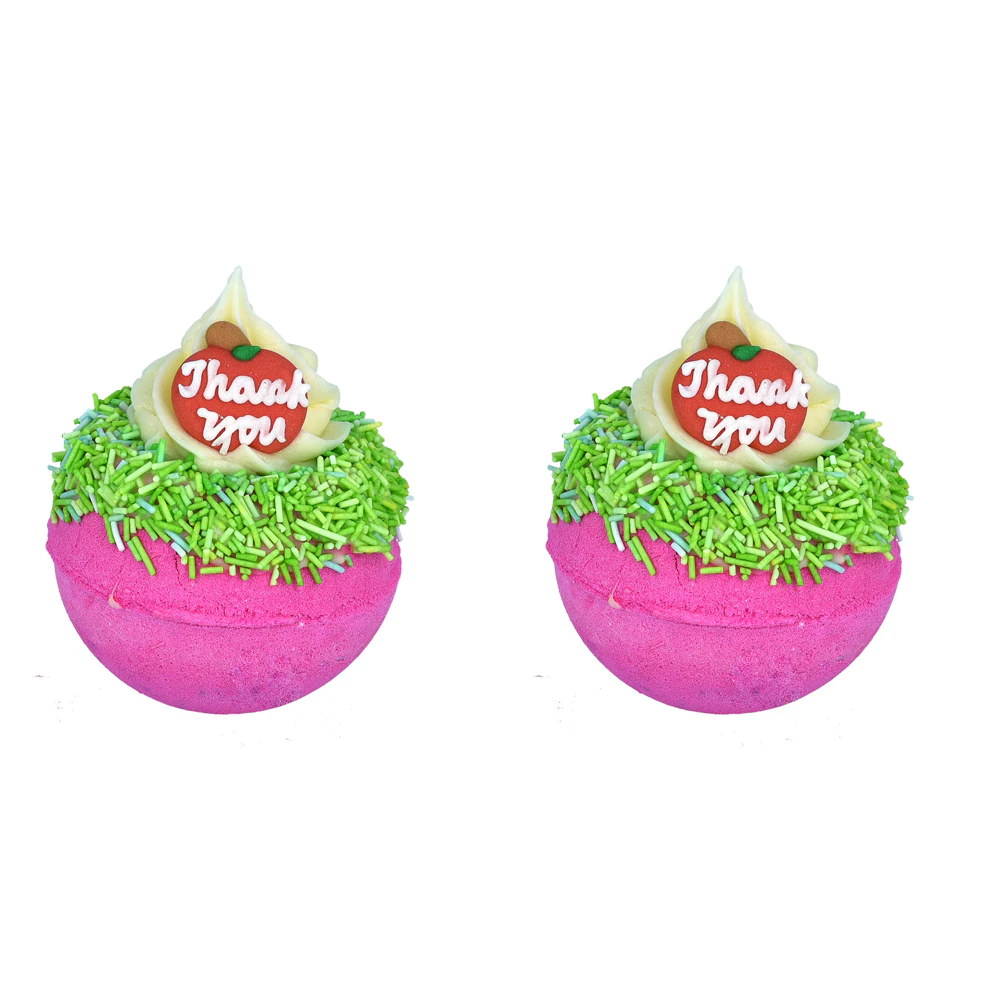 2PK Bomb Cosmetic Thank You Bath Bomb Blaster Cherry & Apple Fragrance Tub Fizzy