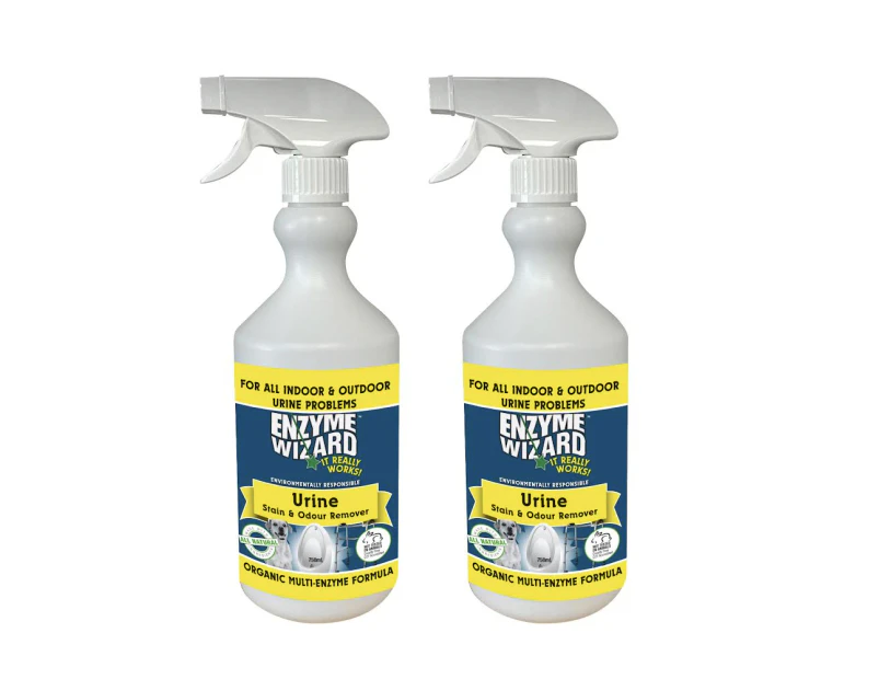 2PK Enzyme Wizard Urine Stain And Odour Remover 750ML Spray Bottle Home Cleaning