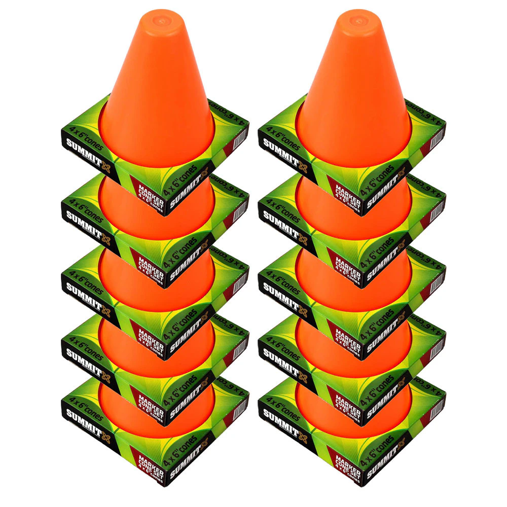 Summit Global 40pk Marker Cones Soccer Football Orange Sport Fitness Training