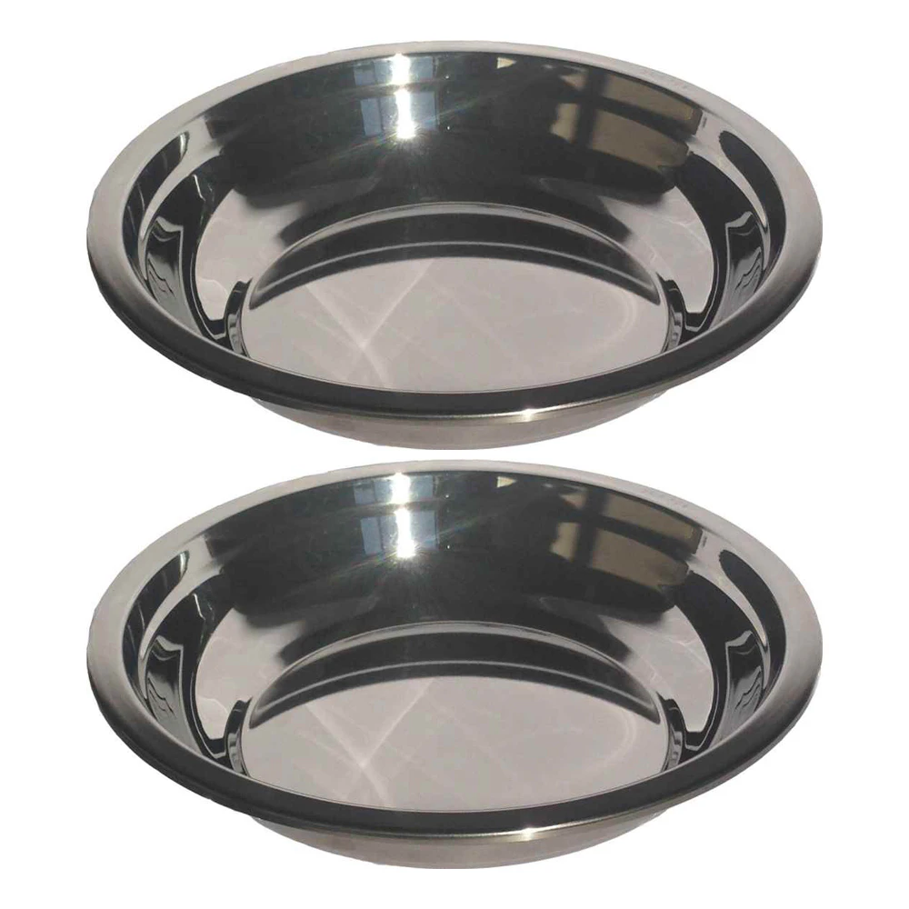 2x Domex High Rim Stainless Steel Outdoor Camping Lightweight Plate 20cm Medium