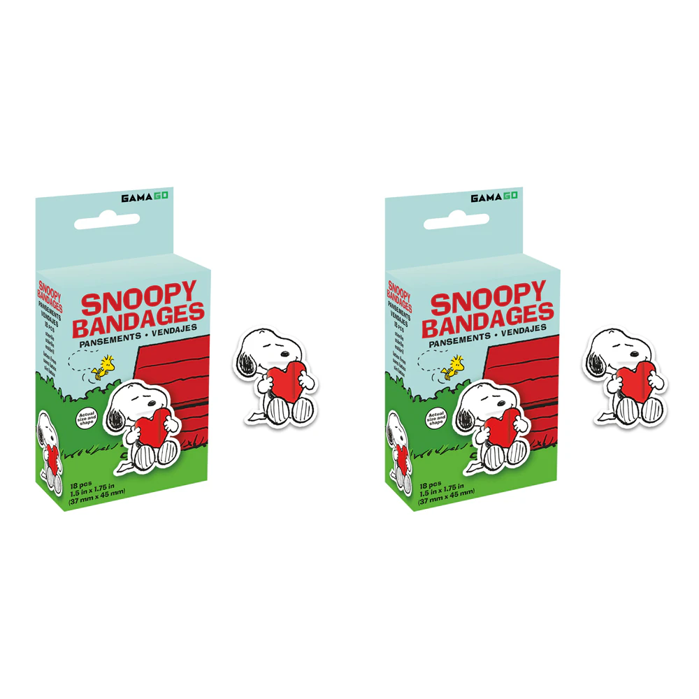 2x 18pc Gamago Snoopy Bandages Kids First Aid Bandaid Wound Plaster w/Box 4.5cm