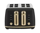 Morphy Richards Ascend 1.5L Pyramid Kettle & 4 Slice Toaster Soft Gold & Black