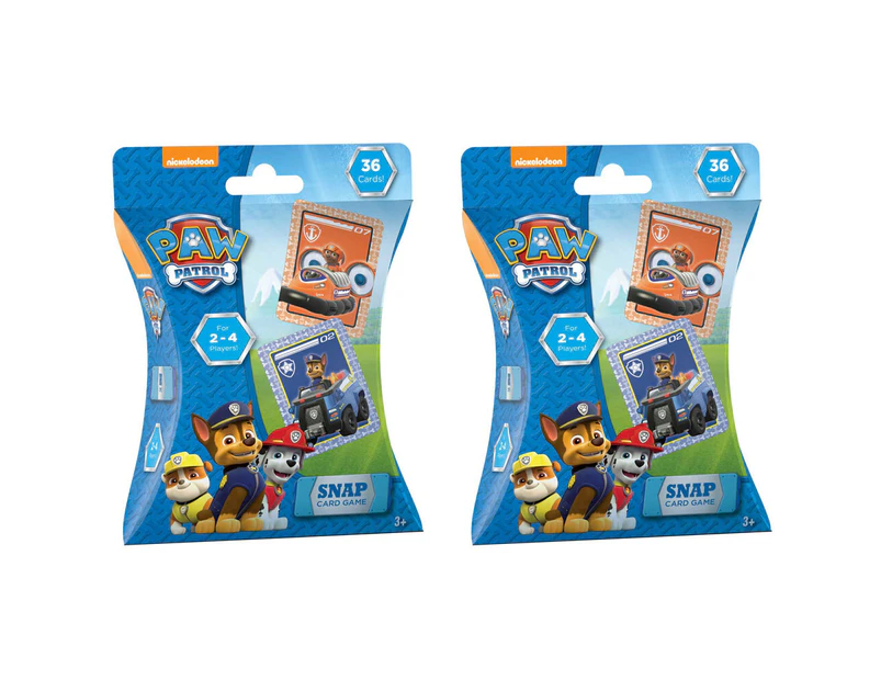 2x 36pc Paw Patrol Snap Playing Deck Card Educational Games/Toys Kids/Child 3y+