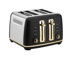 Morphy Richards Ascend 1.5L Pyramid Kettle & 4 Slice Toaster Soft Gold & Black