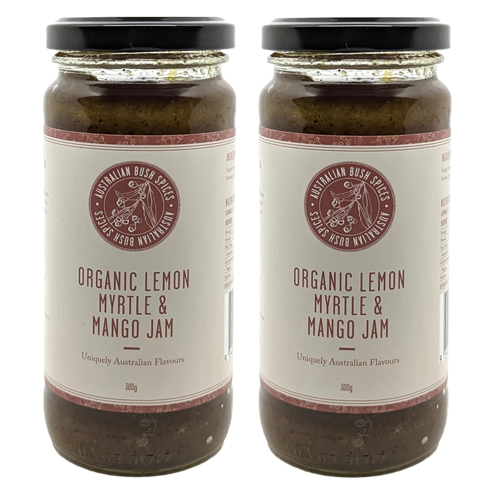 2PK Australian Bush Spices Organic Lemon Myrtle & Mango Jam Food Serving Spread