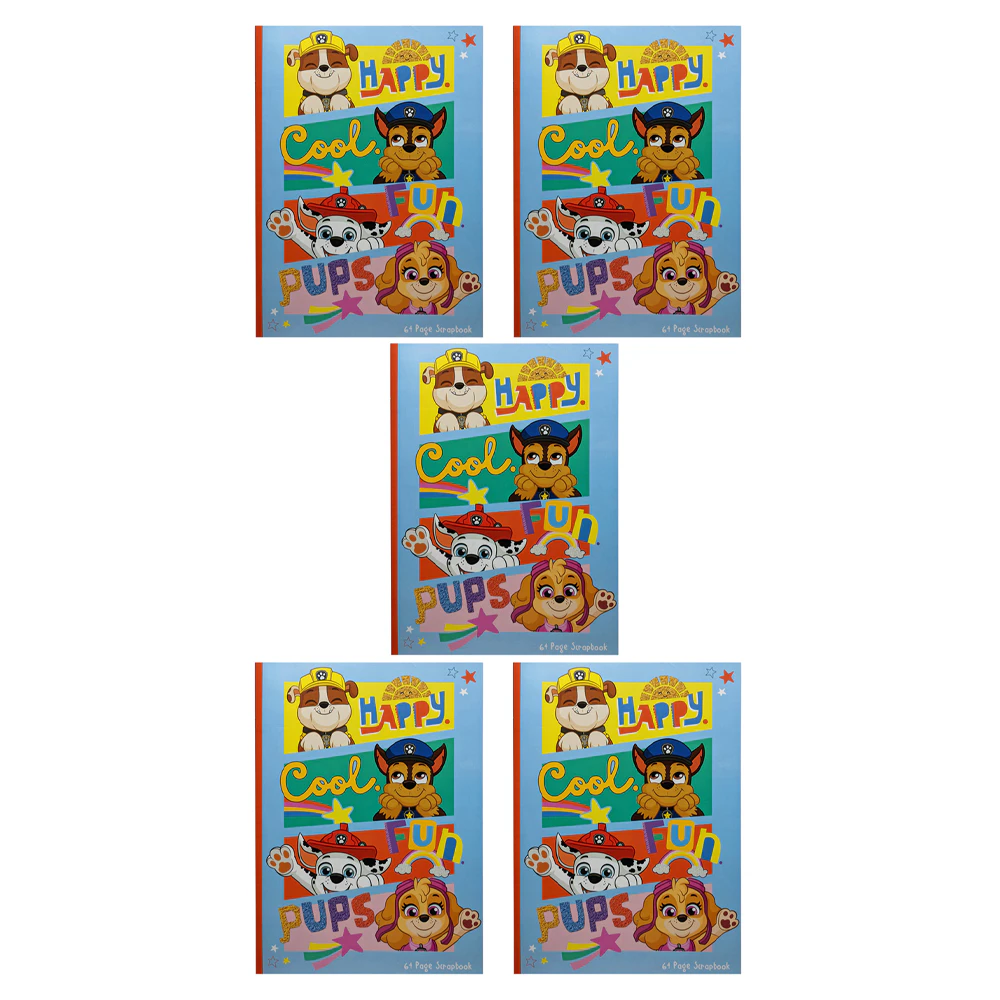 5x Paw Patrol 64-Page Scrapbook Art/Craft Kids/Children School Writing Notebook