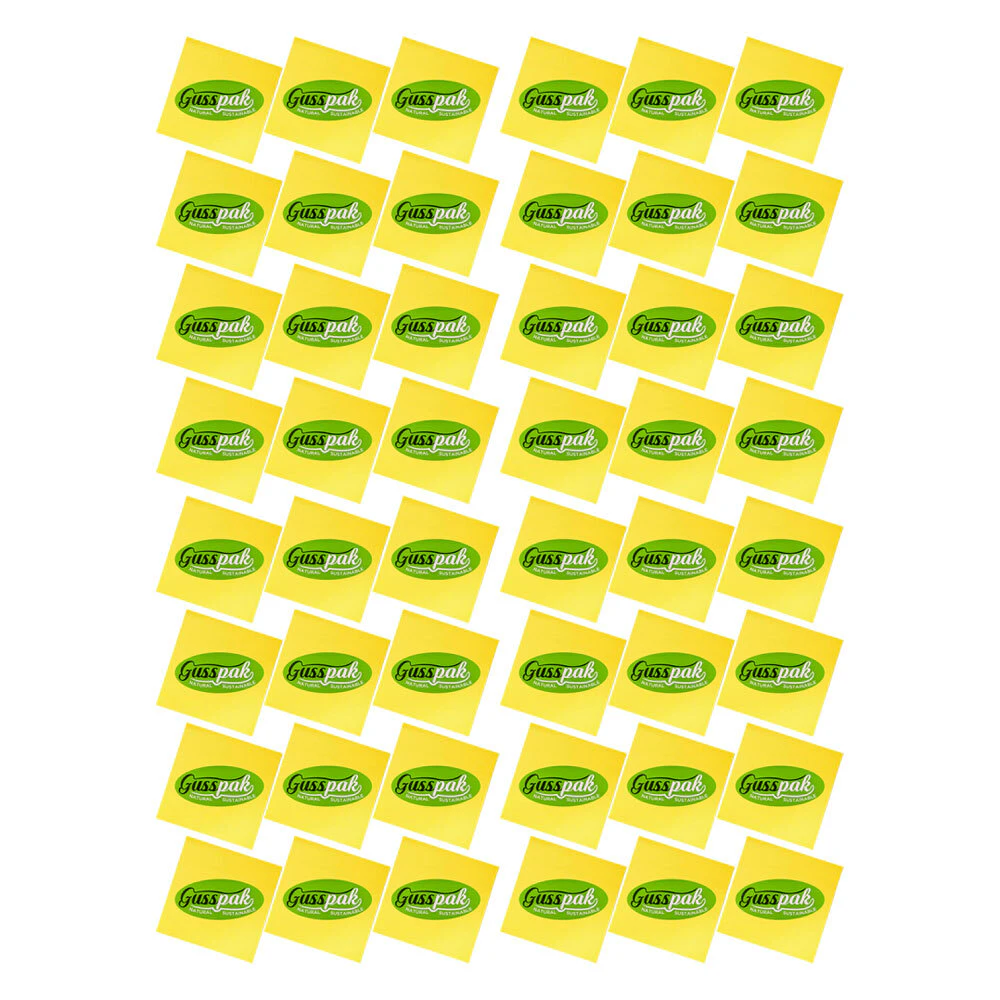 48pc Gusspak Stick On Notes/Memo/Label 76mm x 76mm Yellow (100 Sheets/Pad)