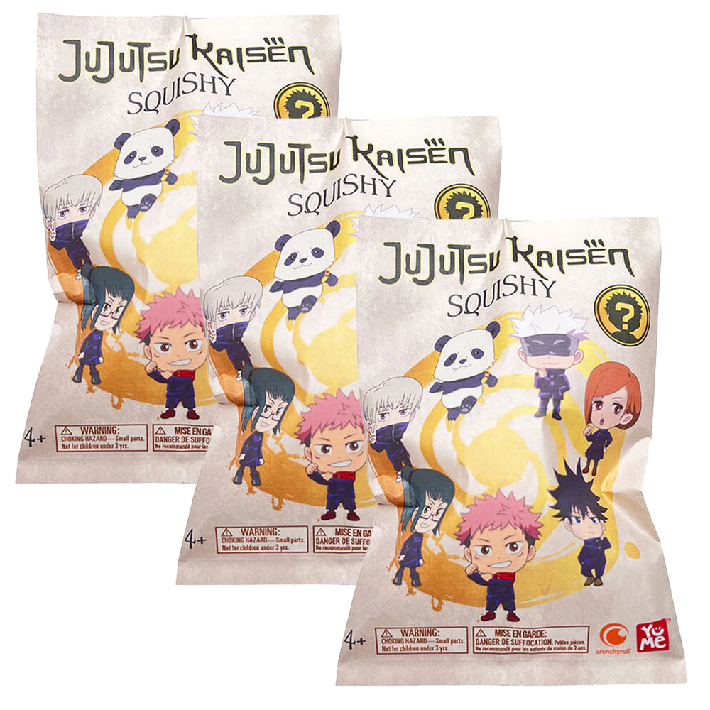 3x Jujutsu Kaisen Foam Squishy Anime Character MTY Blind Bag Assorted 3'' 3+