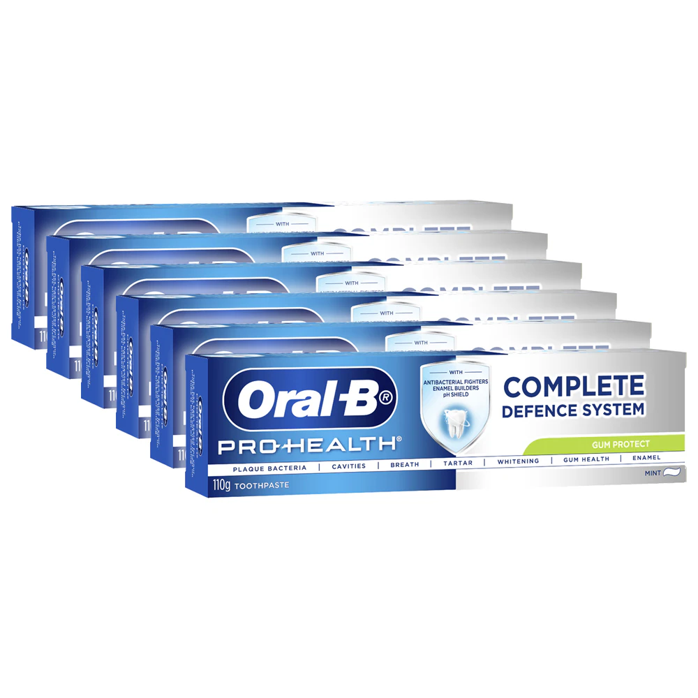 6x Oral B 110g Pro Health Complete Defence System Gum Protect Toothpaste Mint