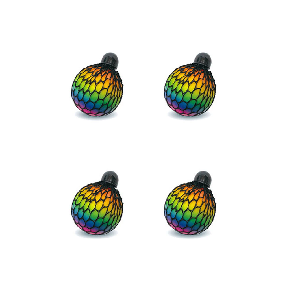 4x Bensons Meshmallow Rainbow Ball Kids/Childrens Novelty Squishy Toy 6cm 6y+