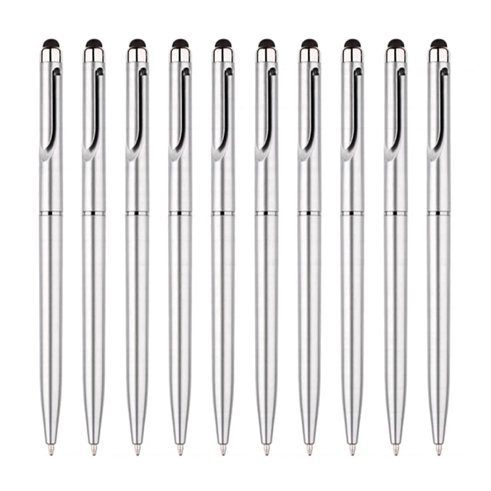 10x Precision 2 In 1 Captive Touch Screen Tablet/Phone Sylus & Ink Pen Silver