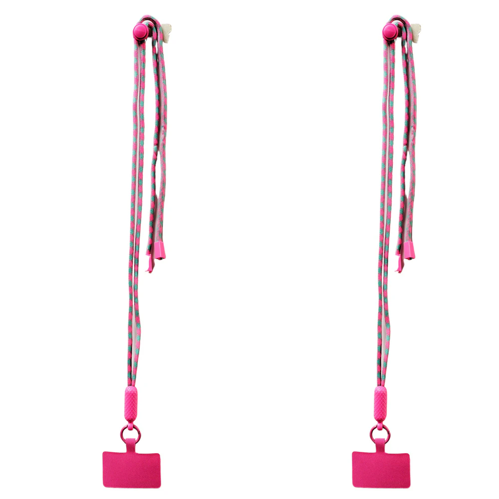 2x Urban Products Nylon Two Tone Universal Phone Cord Sling Adjustable Fuscia