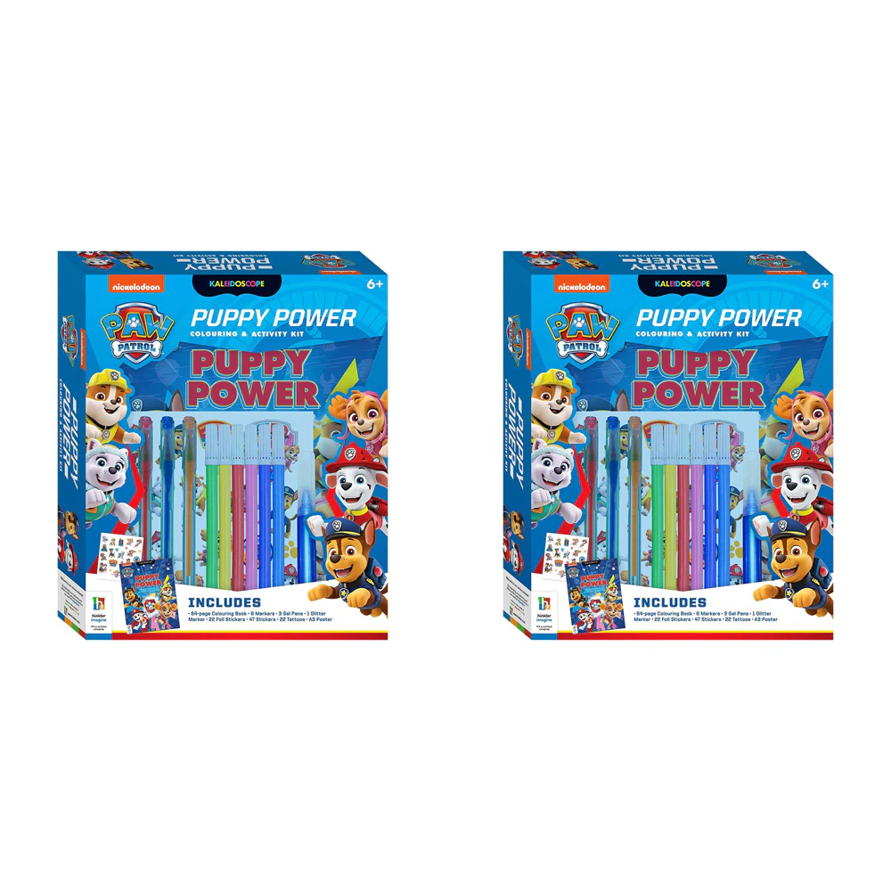 2x Kaleidoscope Paw Patrol Puppy Power Kids Fun Colour & Activity Kit w/Marker