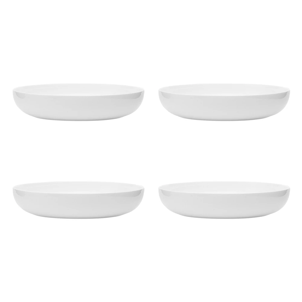 4x Ecology 22cm Canvas Dinner Bowl/Plate Food/Meal Kitchen Serving Tableware WHT