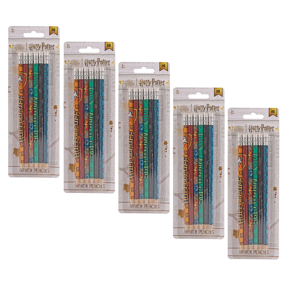 5x 6PK Harry Potter HB Lead Pencil Art Writing/Drawing Sketching Set Kids 3y+