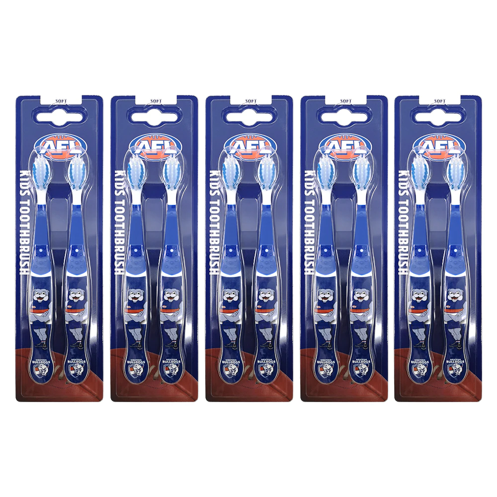 10pc AFL Mascot Kids/Children Soft Bristles Toothbrush Western Bulldogs 3y+