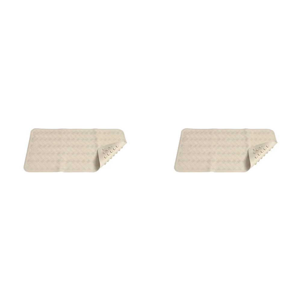 2PK Immerse Bathroom Large 340x580mm Shower Slip Resistant Bathmat Rubber White