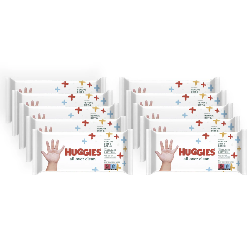 560pc Huggies Baby Dirt & Germ Removing Face Nappy Wet Wipes All Over Cleansing