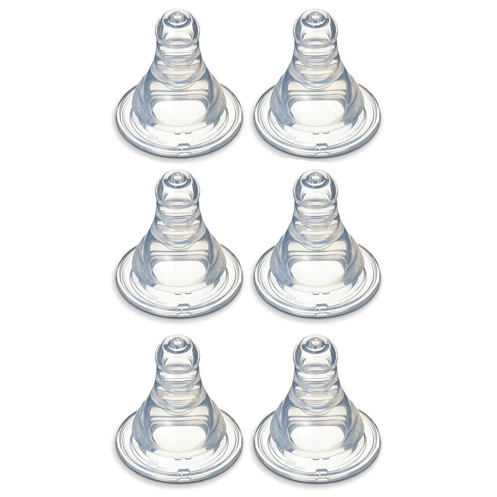 6PK Pigeon Peristaltic Slim Neck Soft Silicone Teat S 0-3m f/ Baby/Infant Bottle