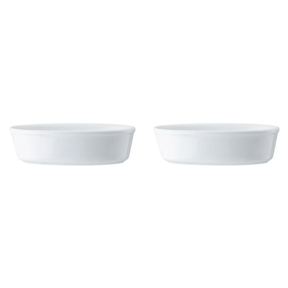 2x Mikasa Chalk Kitchen Tableware Dining Porcelain Oval Pie Dish, 18cm, White