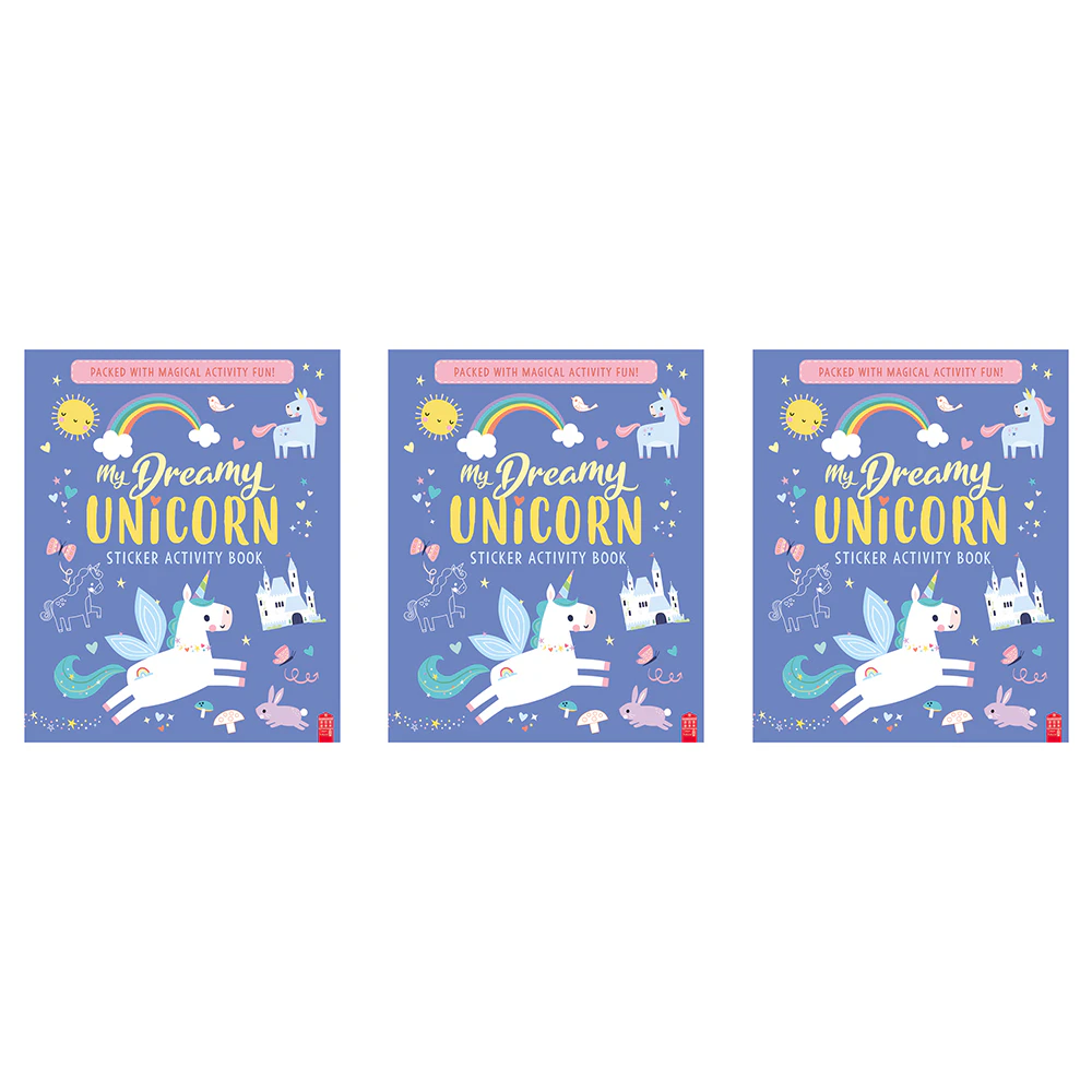 3x Sticker & Activity Dreamy Unicorn Kid/Children Puzzle Learning Colouring Book