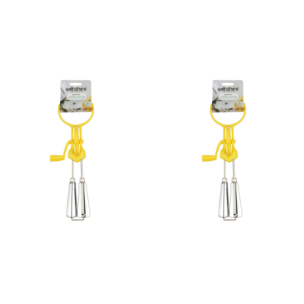 2PK Wiltshire Comfortable Grip Manual Egg Beater/Scrambler/Whipper Utensil