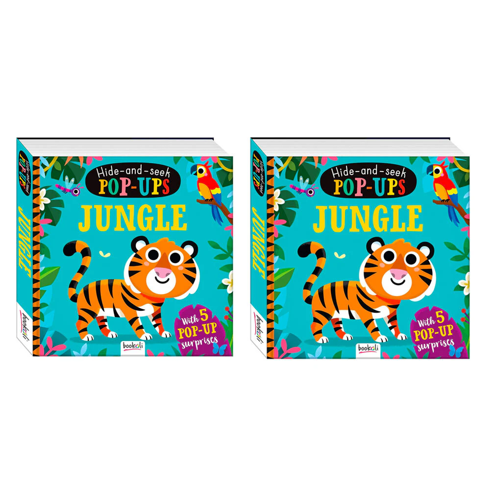 2x Bookoli Hide & Seek Surprise Pop-Up: Jungle Kids/Childrens Reading Book 1+