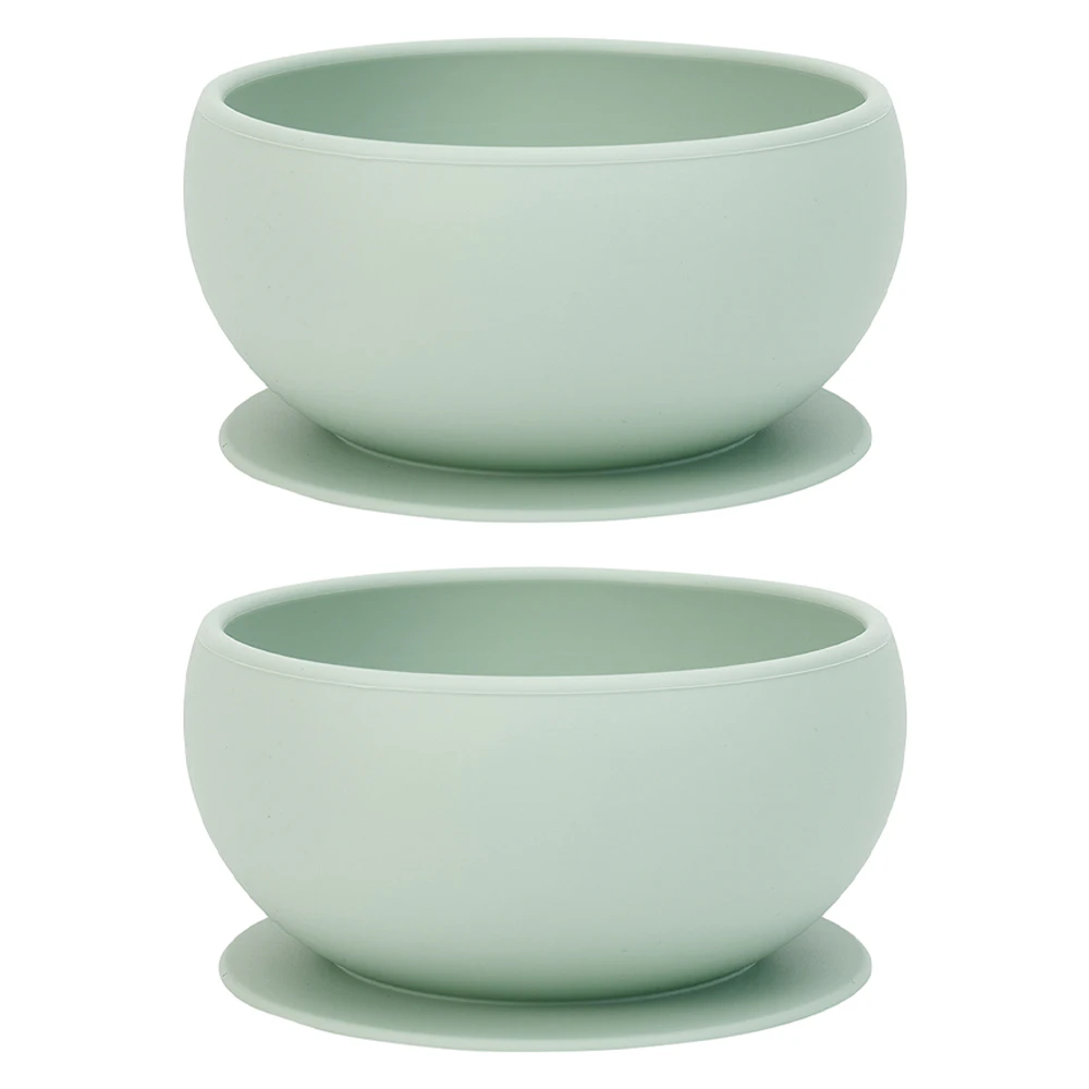 2x Annabel Trends Baby/Kids Silicone Suction Food Feeding Bowl BPA Free 0+ Moss