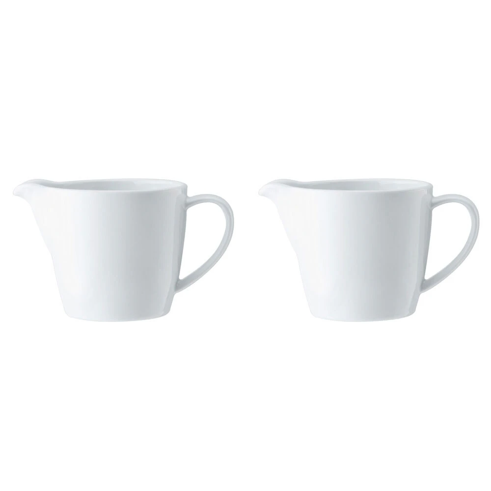 2x Mikasa Chalk Kitchen Tableware Dining Porcelain Milk Jug, 270ml, White