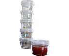 3x 6pc Urban Kitchen 45ml Plastic Containers Twist Stackable Food Storage CLR