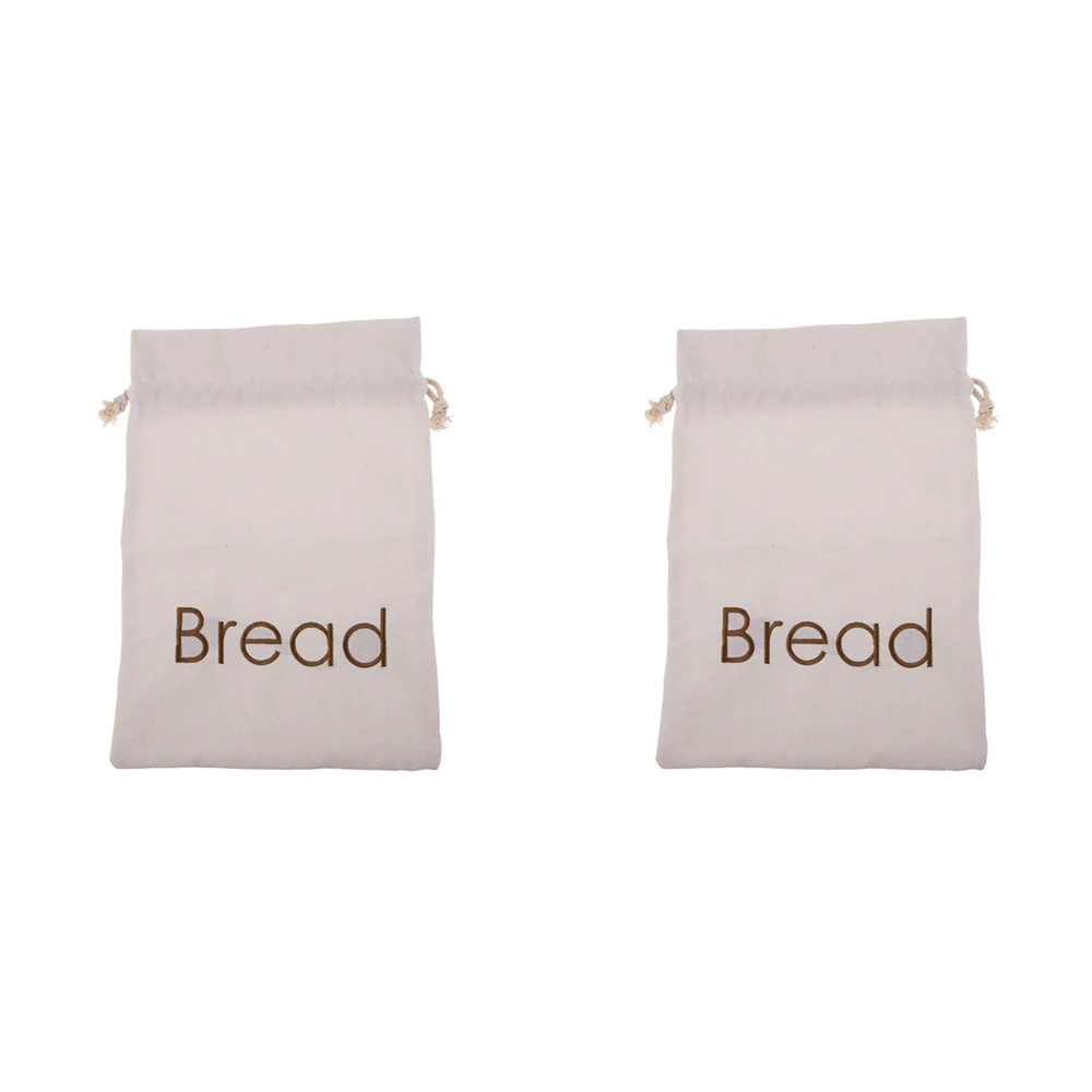 2x Appetito Bread Bag Home Kitchen Food Protection/Storage Embroidered 27.5x39cm