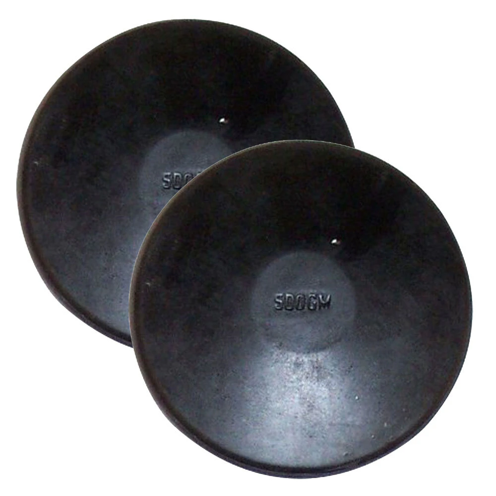 2x Regent 500mg Rubber Discus Track & Field Training Equipment Throw Disk Black