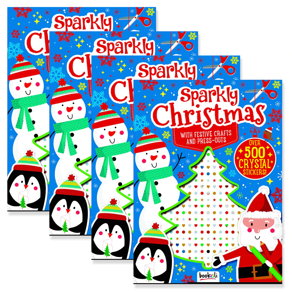 4x Bookoli Puffy Sticker Sparkly Christmas Kids Activity Book Doodle Art/Craft